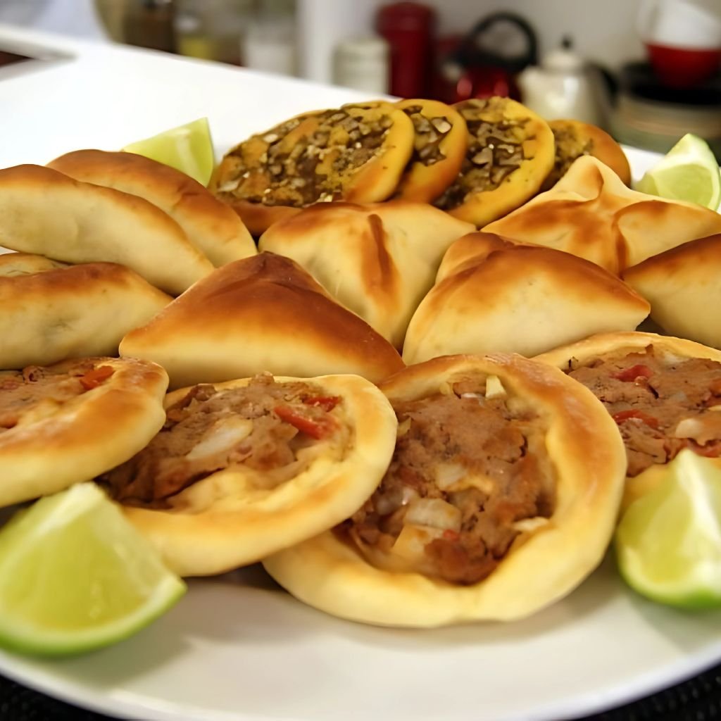 Esfihas abertas e fechadas